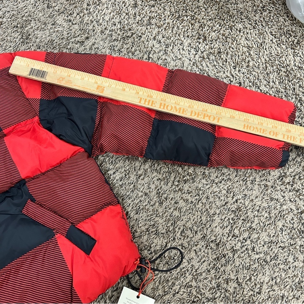 Woolrich x Target Buffalo Check Puffer Jacket Red Black NWT - Picture 10 of 10